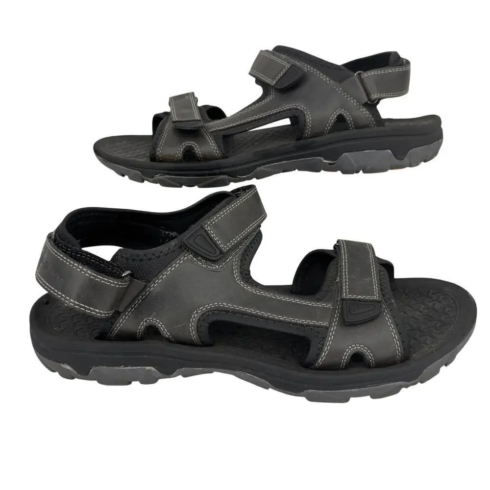 Eddie Bauer Holman Fisherman Sandal Mens Size 12 Black Adjustable Straps Comfort